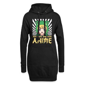A Girl who loves Anime Manga Waifu - Hoodie-Kleid - Schwarz - Vorne