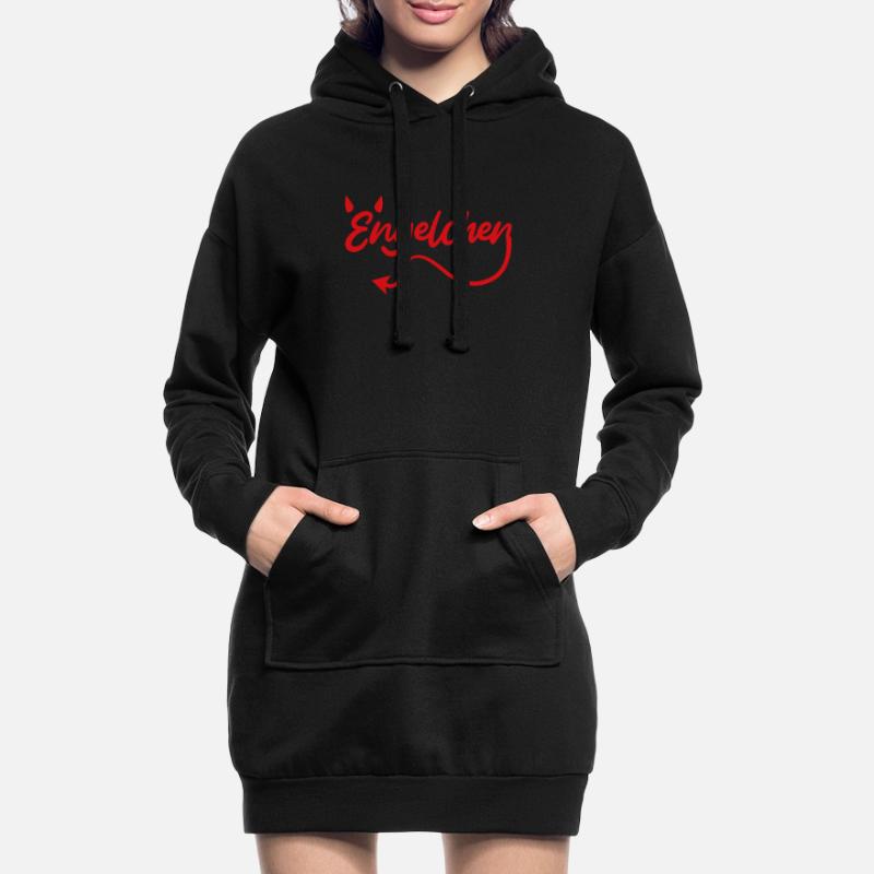 Engelchen oder Teufelchen Engel Teufel Hoodie-Kleid
