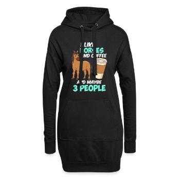 Lustiger Reiter Spruch Reiten Kaffee - Hoodie-Kleid - Schwarz - Vorne