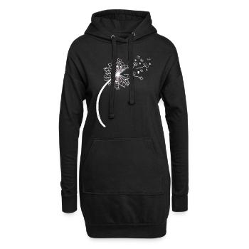 Livre Fleur de pissenlit Pissenlit Livres - Sweat-shirt à capuche long Femme - noir - Devant