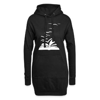 Rat de bibliothèque Oiseaux Mouettes Livres - Sweat-shirt à capuche long Femme - noir - Devant
