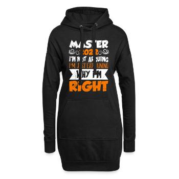 Master 2022 ich diskutiere nicht Master - Hoodie-Kleid - Schwarz - Vorne