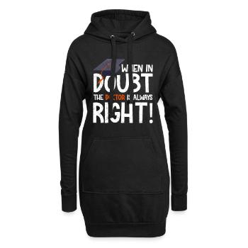 Im Zweifel hat Frau Doktor Recht Doktorarbeit - Hoodie-Kleid - Schwarz - Vorne