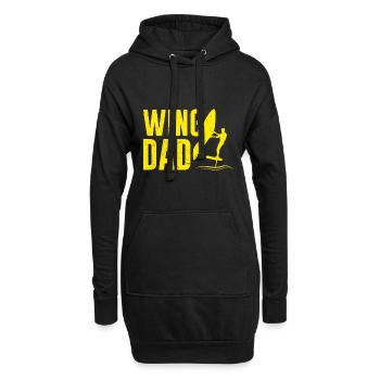 Wing Dad Wing Surf Wing Foil - Hoodie-Kleid - Schwarz - Vorne