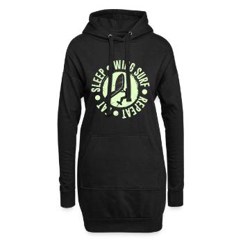Eat Sleep Wing Surf Wing Foiler Wing Surf - Hoodie-Kleid - Schwarz - Vorne