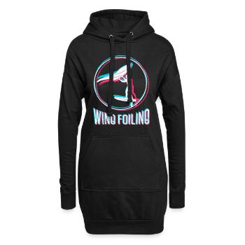 Wing Foiling Wing Surf Wing Foiler - Hoodie-Kleid - Schwarz - Vorne