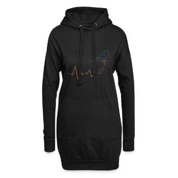 Wing Foil Heartbeat Heart Wing Surfer - Sweat-shirt à capuche long Femme - noir - Devant