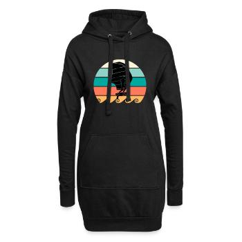 Vintage Wing Foil Wing Surfer - Hoodie-Kleid - Schwarz - Vorne
