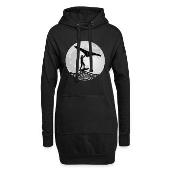 Vollmond Wing Foiler Wingsurf Wing Foil - Hoodie-Kleid - Schwarz - Vorne