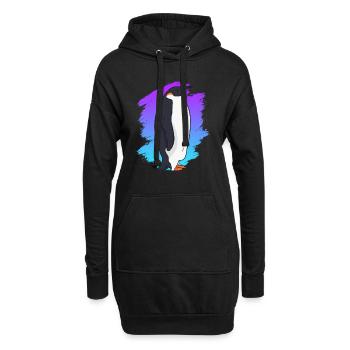 Pinguin Königspinguin - Hoodie-Kleid - Schwarz - Vorne