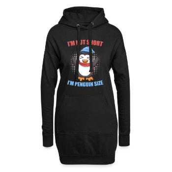 Nicht klein nur Pinguin Größe Penguin Size - Hoodie-Kleid - Schwarz - Vorne