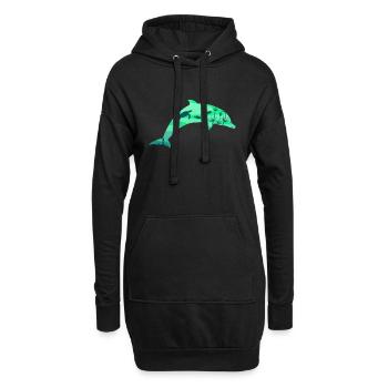 Dolphin Underwater World Diving Plongeurs - Sweat-shirt à capuche long Femme - noir - Devant
