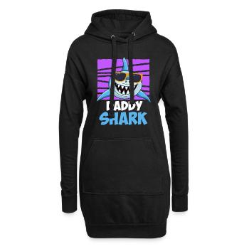 Papa Requin Papa Hai Père - Sweat-shirt à capuche long Femme - noir - Devant