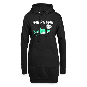 Sharkasm Sarcasme Requin Ironie Végétarien - Sweat-shirt à capuche long Femme - noir - Devant