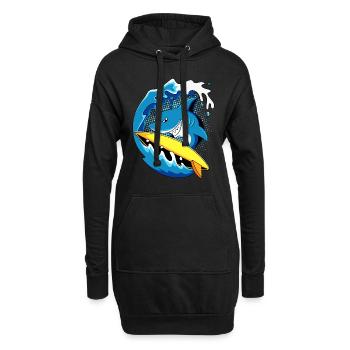 Shark Surfer Surfer Shark Divers - Sweat-shirt à capuche long Femme - noir - Devant