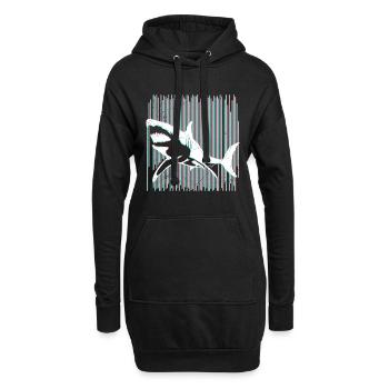 Hai weißer Hai Taucher Meeresbiologe - Hoodie-Kleid - Schwarz - Vorne