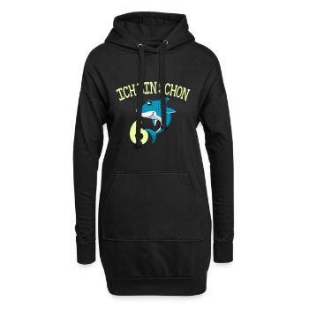6. Geburtstag 6 Jahre Kindergeburtstag Junge - Hoodie-Kleid - Schwarz - Vorne