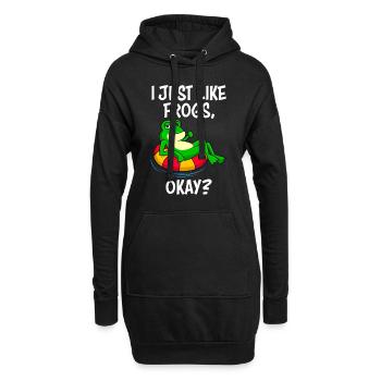 J’aime juste les grenouilles, d’accord? Ventilateur de grenouille - Sweat-shirt à capuche long Femme - noir - Devant