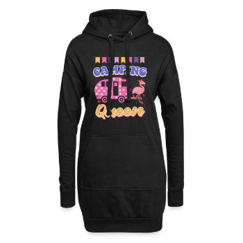 Flamingo Camping Queen Camper Femmes - Sweat-shirt à capuche long Femme - noir - Devant