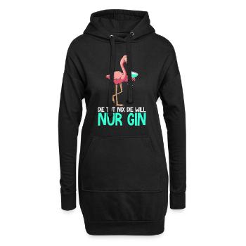 Die will nur Gin trinken Gin Trinkern - Hoodie-Kleid - Schwarz - Vorne