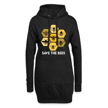 Save the Bees - Rettet die Bienen Imker - Hoodie-Kleid - Schwarz - Vorne