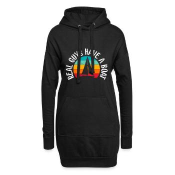 Echte Kerle fahren Boot Kapitän Männer - Hoodie-Kleid - Schwarz - Vorne