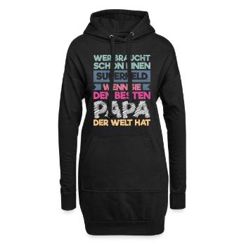 Bester Papa der Welt Tochter Vater - Hoodie-Kleid - Schwarz - Vorne