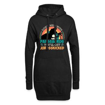 Ne jouez pas avec Papasaurus, vous vous faites jurrasskicked - Sweat-shirt à capuche long Femme - noir - Devant