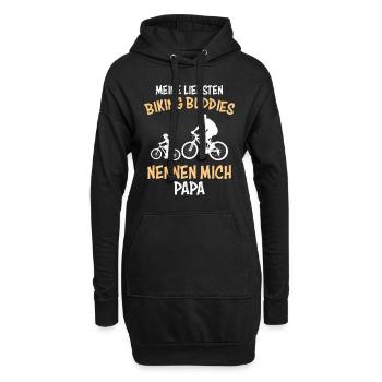 Biking Buddies nennen mich Papa Fahrrad - Hoodie-Kleid - Schwarz - Vorne