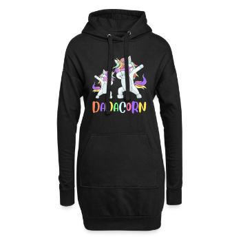 Papa Licorne Dabbing Dadacorn - Sweat-shirt à capuche long Femme - noir - Devant