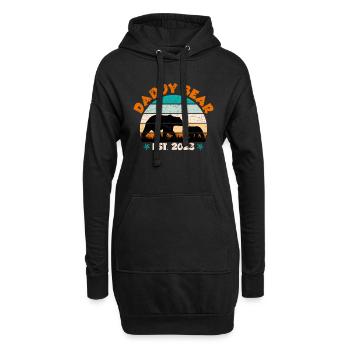 Daddy Bear Werdender Papa 2023 - Hoodie-Kleid - Schwarz - Vorne