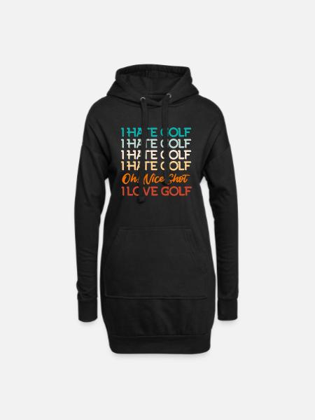 Golf Liebe und Golf Hass Golfspieler Golfer - Hoodie-Kleid - Schwarz