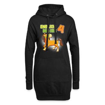 4. Geburtstag Mädchen 4 Jahre Pferdemädchen - Hoodie-Kleid - Schwarz - Vorne