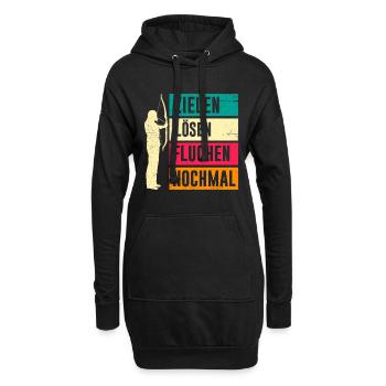 Zielen Lösen Fluchen nochmal Bogenschießen - Hoodie-Kleid - Schwarz - Vorne