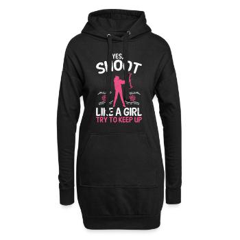 Oui je tire comme une fille archer - Sweat-shirt à capuche long Femme - noir - Devant