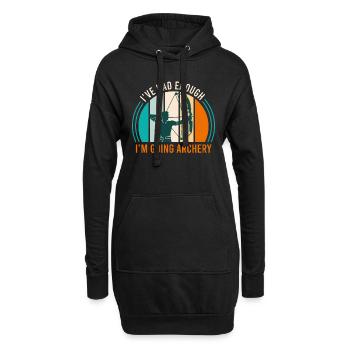 Mir reichts ich gehe Bogenschießen Bogensport - Hoodie-Kleid - Schwarz - Vorne