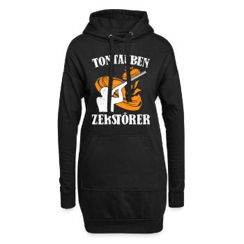 Tontauben Zerstörer Tontaubenschießen - Hoodie-Kleid - Schwarz - Vorne