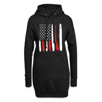 USA Shotgun Weapon Clay Pigeon Shooting - Hoodie Dress - black - Front