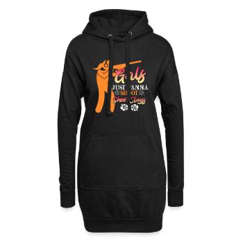 Girls möchten Tontaubenschießen Damen - Hoodie-Kleid - Schwarz - Vorne