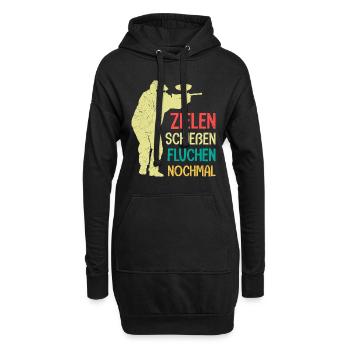 Zielen Schießen Fluchen nochmal Paintball - Hoodie-Kleid - Schwarz - Vorne