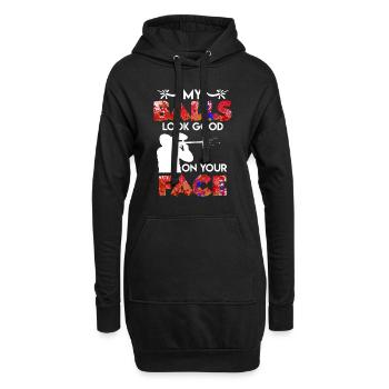 My Balls look Good on your Face Paintball - Hoodie-Kleid - Schwarz - Vorne