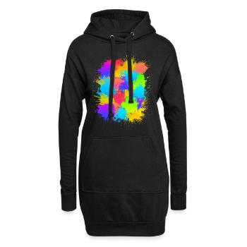 Paintball coloré Markeirer marque paintballer - Sweat-shirt à capuche long Femme - noir - Devant