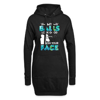 My Balls look Good on your Face Paintball - Hoodie-Kleid - Schwarz - Vorne