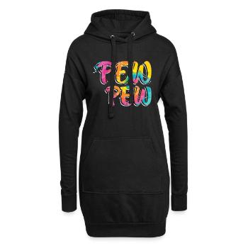 Pew Pew Paintballspieler Paintball - Hoodie-Kleid - Schwarz - Vorne
