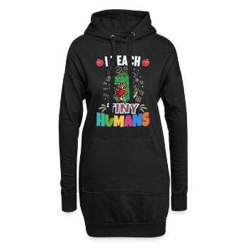 J’enseigne à Tiny Humans enseignant à l’école primaire - Sweat-shirt à capuche long Femme - noir - Devant