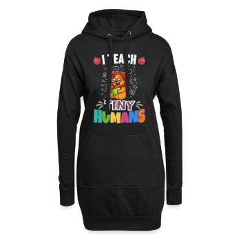 J’enseigne à Tiny Humans enseignant à l’école primaire - Sweat-shirt à capuche long Femme - noir - Devant