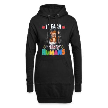 J’enseigne à Tiny Humans enseignant à l’école primaire - Sweat-shirt à capuche long Femme - noir - Devant