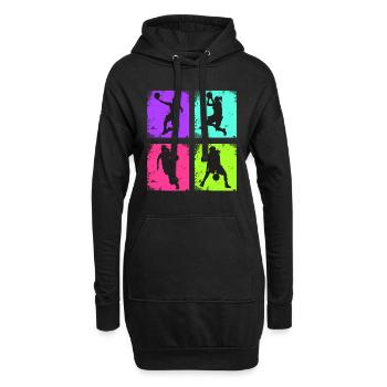 Basketball féminin vintage - Sweat-shirt à capuche long Femme - noir - Devant