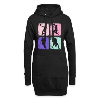 Basketball féminin vintage - Sweat-shirt à capuche long Femme - noir - Devant