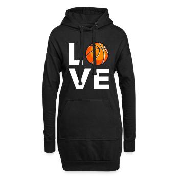 Basketball Liebe Basketballer - Hoodie-Kleid - Schwarz - Vorne
